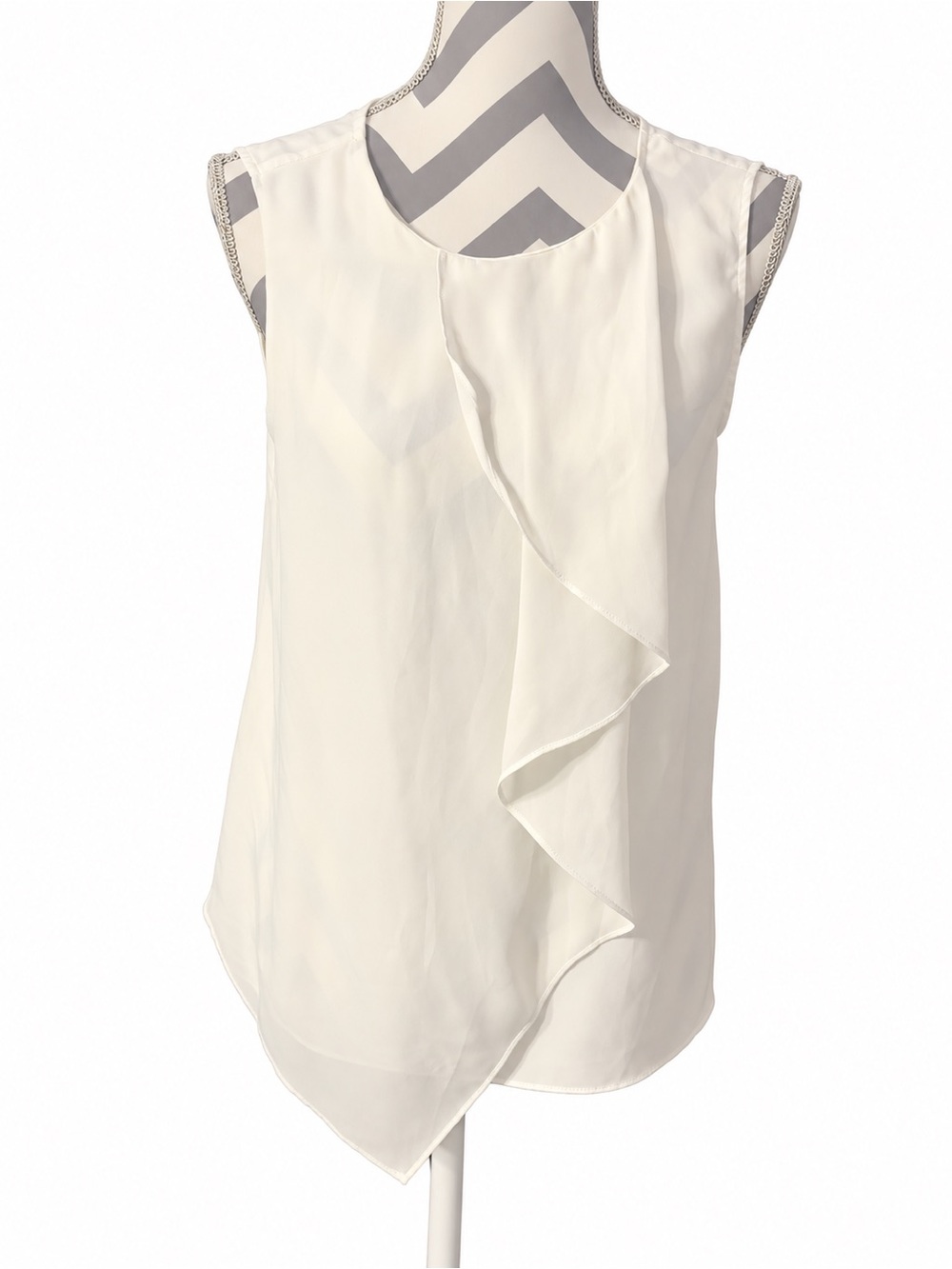3.1 Phillip Lim Cream Ruffle Front Sleeveless Camisole Blouse size S retail $30